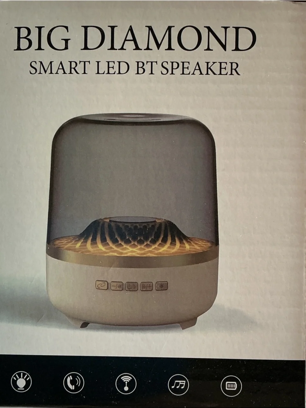 LED Bluetooth Speaker Lamp Diamond Light Wireless Speaker Rechargeable - Picture 1 of 3